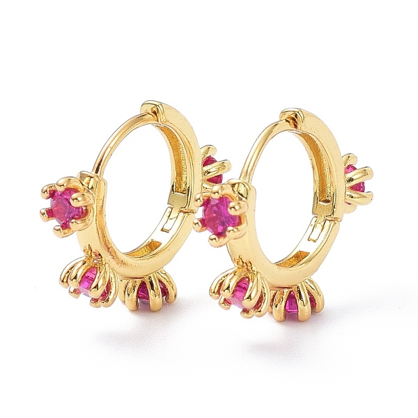 PandaHall Brass Inlaid Cubic Zirconia Hoop Earrings, Real 18K Gold Plated, Cadmium Free & Lead Free, Flower, Deep Pink, 16x18.5x4mm, Pin...
PandaHall Brass Inlaid Cubic Zirconia Hoop Earrings, Real 18K Gold Plated, Cadmium Free & Lead Free, Flower, Deep Pink, 16x18.5x4mm, Pin...