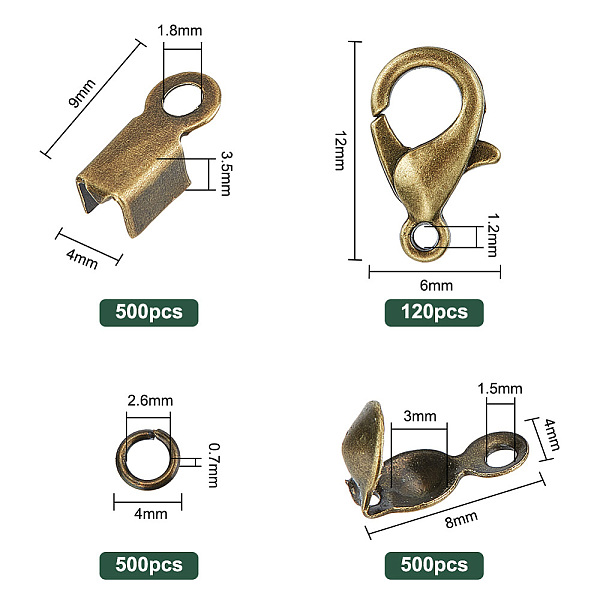 PandaHall Jewelry Making Finding Kit, Including Iron Folding Crimp Ends & Bead Tips & Open Jump Rings, Zinc Alloy Lobster Claw Clasps...
PandaHall Jewelry Making Finding Kit, Including Iron Folding Crimp Ends & Bead Tips & Open Jump Rings, Zinc Alloy Lobster Claw Clasps...