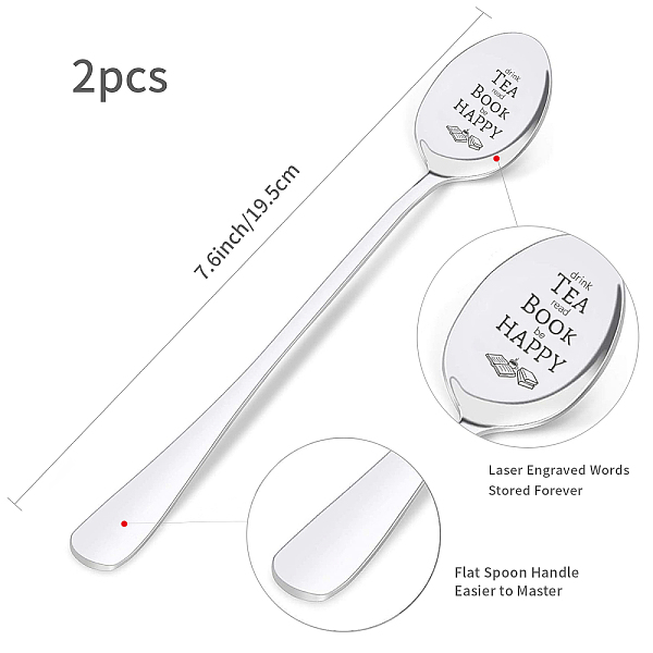 PandaHall Stainless Steel Spoon, with Black Word, Stainless Steel Color, Book Pattern, 196x32mm, 2pcs/set Stainless Steel Book Black
PandaHall Stainless Steel Spoon, with Black Word, Stainless Steel Color, Book Pattern, 196x32mm, 2pcs/set Stainless Steel Book Black