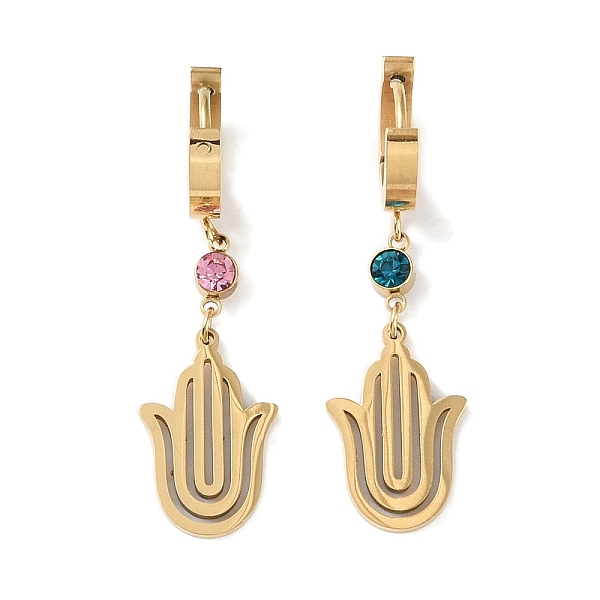 PandaHall Hamsa Hand 304 Stainless Steel Rhinestone Dangle Earrings, Hoop Earrings for Women, Real 18K Gold Plated, 42x12.5mm 304 Stainless...
PandaHall Hamsa Hand 304 Stainless Steel Rhinestone Dangle Earrings, Hoop Earrings for Women, Real 18K Gold Plated, 42x12.5mm 304 Stainless...
