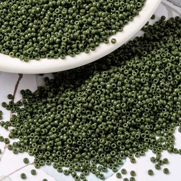 PandaHall MIYUKI Round Rocailles Beads, Japanese Seed Beads, 15/0, (RR501) Opaque Avocado, 15/0, 1.5mm, Hole: 0.7mm, about 5555pcs/10g Glass..., Green
PandaHall MIYUKI Round Rocailles Beads, Japanese Seed Beads, 15/0, (RR501) Opaque Avocado, 15/0, 1.5mm, Hole: 0.7mm, about 5555pcs/10g Glass..., Green