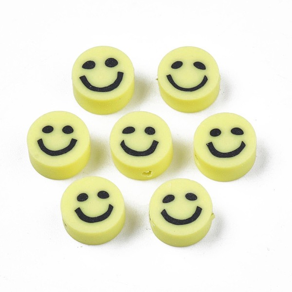 PandaHall Handmade Polymer Clay Beads, Flat Round with Smiling Face, Champagne Yellow, 8~9x4mm, Hole: 1.5mm Polymer Clay Flat Round
PandaHall Handmade Polymer Clay Beads, Flat Round with Smiling Face, Champagne Yellow, 8~9x4mm, Hole: 1.5mm Polymer Clay Flat Round