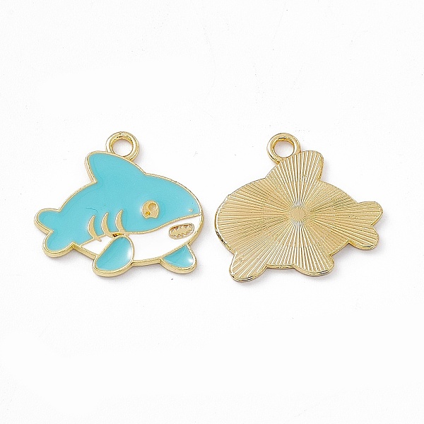 PandaHall Alloy Enamel Pendants, Light Gold, Shark Charm, Dark Turquoise, 19x20x1.5mm, Hole: 2mm Alloy+Enamel Other Animal
PandaHall Alloy Enamel Pendants, Light Gold, Shark Charm, Dark Turquoise, 19x20x1.5mm, Hole: 2mm Alloy+Enamel Other Animal
