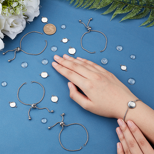 PandaHall UNICRAFTALE 6 Sets 24cm Adjustable Bracelets 304 Stainless Steel Slider Bracelets Cabochon Bracelet Jewellery Connector with Clear...
PandaHall UNICRAFTALE 6 Sets 24cm Adjustable Bracelets 304 Stainless Steel Slider Bracelets Cabochon Bracelet Jewellery Connector with Clear...