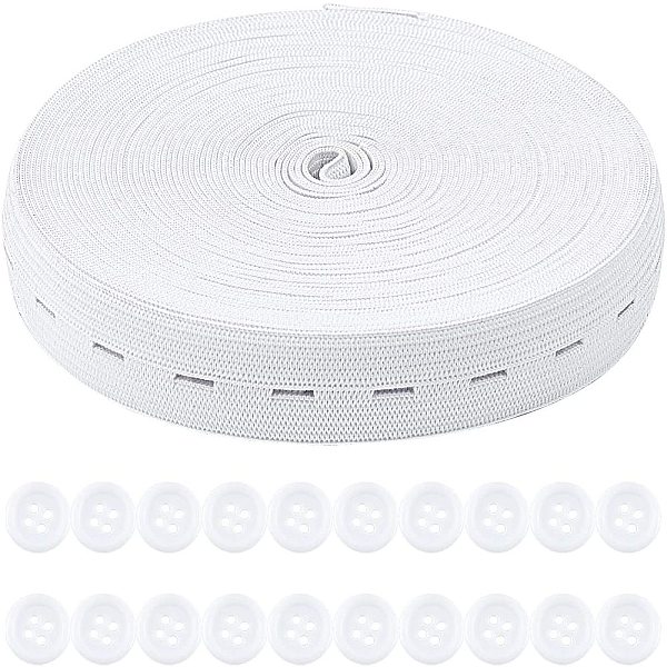 PandaHall 1 Roll 10M Elastic Bands Spool, Buttonhole Elastic Spool Pant Button Extenders with 20 Pcs Resin Buttons for DIY Making, White...
PandaHall 1 Roll 10M Elastic Bands Spool, Buttonhole Elastic Spool Pant Button Extenders with 20 Pcs Resin Buttons for DIY Making, White...