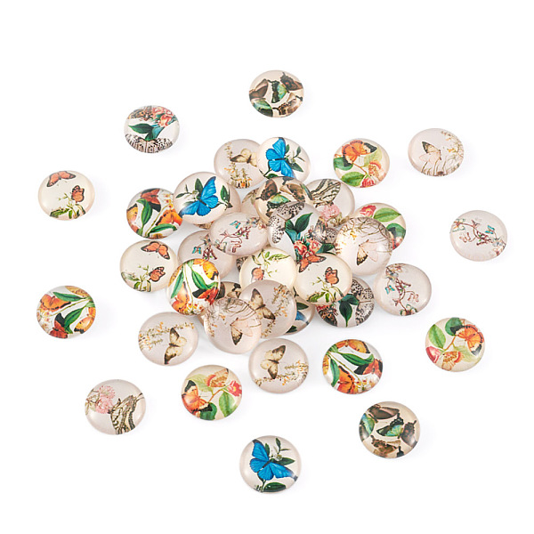PandaHall 50Pcs 10 Colors Glass Cabochons, Half Round/Dome with Butterfly Pattern, Mixed Color, 12x4.5mm, 5pcs/color Glass Half Round..., Multicolor
PandaHall 50Pcs 10 Colors Glass Cabochons, Half Round/Dome with Butterfly Pattern, Mixed Color, 12x4.5mm, 5pcs/color Glass Half Round..., Multicolor