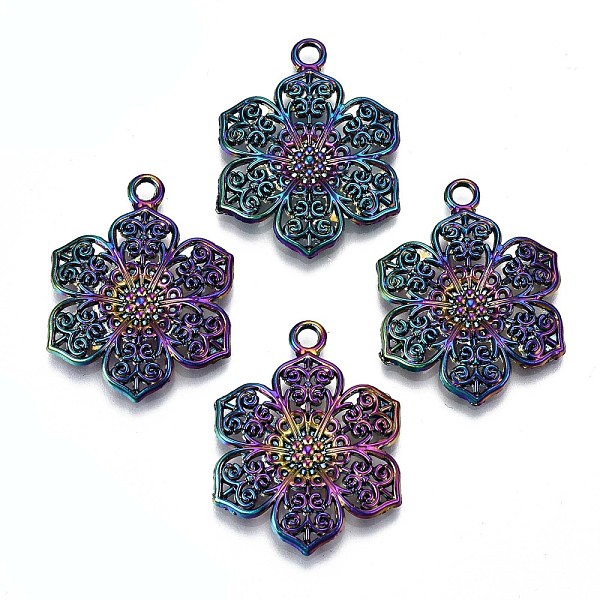 PandaHall Alloy Pendants, Cadmium Free & Lead Free, Flower, Rainbow Color, 32x28x3mm, Hole: 2.5mm Alloy Flower
PandaHall Alloy Pendants, Cadmium Free & Lead Free, Flower, Rainbow Color, 32x28x3mm, Hole: 2.5mm Alloy Flower