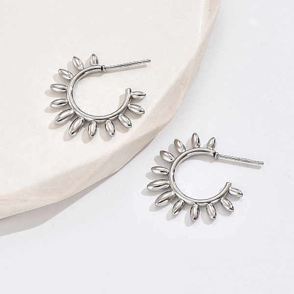 PandaHall 304 Stainless Steel Sun Stud Earrings, Half Hoop Earrings, Stainless Steel Color, 22x22mm 304 Stainless Steel Sun
PandaHall 304 Stainless Steel Sun Stud Earrings, Half Hoop Earrings, Stainless Steel Color, 22x22mm 304 Stainless Steel Sun