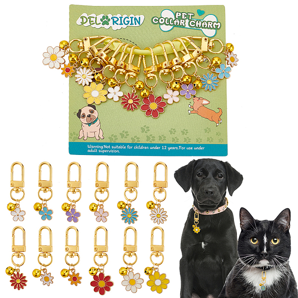 PandaHall 12Pcs Alloy Enamel Flower Pendant Decorations, Swivel Clasps Charms, Clip-on Charms, for Pet Ornament, Mixed Color, 50~55mm..., Multicolor
PandaHall 12Pcs Alloy Enamel Flower Pendant Decorations, Swivel Clasps Charms, Clip-on Charms, for Pet Ornament, Mixed Color, 50~55mm..., Multicolor