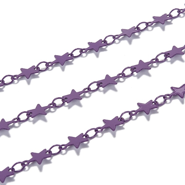 PandaHall Spray Painted Brass Link Chains, Soldered, with Spool, Star, Purple, link: 4x3x0.5mm, star: 8.5x6.5x0.4mm, 32.8 Feet(10m)/roll...
PandaHall Spray Painted Brass Link Chains, Soldered, with Spool, Star, Purple, link: 4x3x0.5mm, star: 8.5x6.5x0.4mm, 32.8 Feet(10m)/roll...