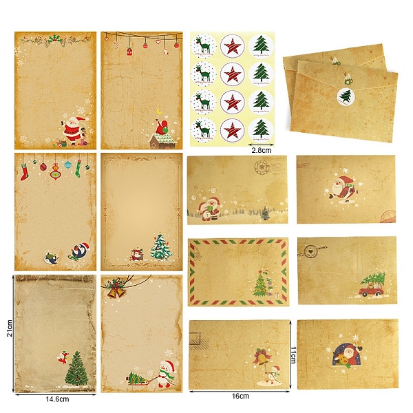PandaHall 12 Sheets Stationery Paper and 6Pcs Envelope Set, with 12Pcs Round Stickers, Christmas Themed Pattern, for Festival Greeting..., Orange
PandaHall 12 Sheets Stationery Paper and 6Pcs Envelope Set, with 12Pcs Round Stickers, Christmas Themed Pattern, for Festival Greeting..., Orange