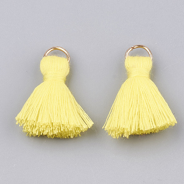 PandaHall Polycotton(Polyester Cotton) Tassel Pendant Decorations, with Iron Findings, Light Gold, Yellow, 20~30x7~8mm, Hole: 5mm Polycotton...
PandaHall Polycotton(Polyester Cotton) Tassel Pendant Decorations, with Iron Findings, Light Gold, Yellow, 20~30x7~8mm, Hole: 5mm Polycotton...