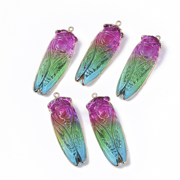 PandaHall Natural Quartz Crystal Big Pendants, with Edge Golden Plated Iron Loops, Rainbow Plated, Cicada, 53.5x19x12mm, Hole: 1.8mm Quartz...
PandaHall Natural Quartz Crystal Big Pendants, with Edge Golden Plated Iron Loops, Rainbow Plated, Cicada, 53.5x19x12mm, Hole: 1.8mm Quartz...
