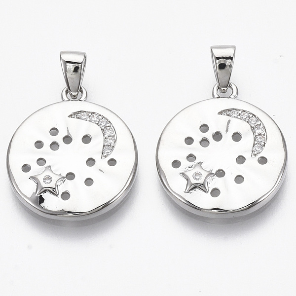PandaHall Brass Micro Pave Cubic Zirconia Pendants, Nickel Free, Flat Round, Clear, Real Platinum Plated, 18.5x16x2mm, Hole: 2x3mm...
PandaHall Brass Micro Pave Cubic Zirconia Pendants, Nickel Free, Flat Round, Clear, Real Platinum Plated, 18.5x16x2mm, Hole: 2x3mm...