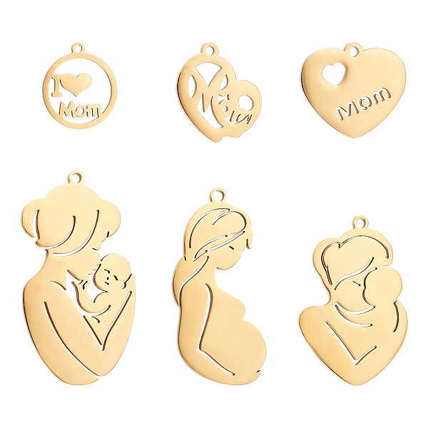 PandaHall HOBBIESAY 6 Style Mother's Day 304 Stainless Steel Pendants 17.5-46mm Real 18K Gold Plated Mother and Child Charms Flat Round with...
PandaHall HOBBIESAY 6 Style Mother's Day 304 Stainless Steel Pendants 17.5-46mm Real 18K Gold Plated Mother and Child Charms Flat Round with...