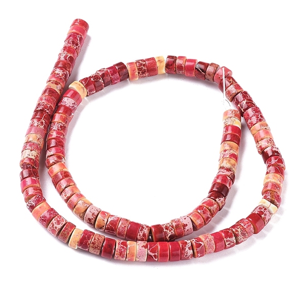 PandaHall Natural Imperial Jasper Beads Strands, Dyed, Column, FireBrick, 6~6.5x3~3.5mm, Hole: 1.2mm, about 115pcs/strand, 15.35 inch~15.74..., Red
PandaHall Natural Imperial Jasper Beads Strands, Dyed, Column, FireBrick, 6~6.5x3~3.5mm, Hole: 1.2mm, about 115pcs/strand, 15.35 inch~15.74..., Red