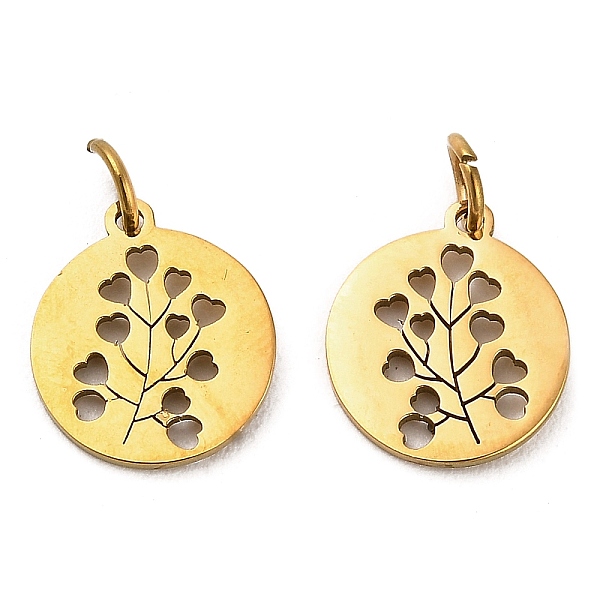 PandaHall 304 Stainless Steel Charms, with Jump Ring, Flat Round Charm, Laser Cut, Golden, Branch, 13.5x11.5x1mm, Hole: 3.4mm 304 Stainless...
PandaHall 304 Stainless Steel Charms, with Jump Ring, Flat Round Charm, Laser Cut, Golden, Branch, 13.5x11.5x1mm, Hole: 3.4mm 304 Stainless...