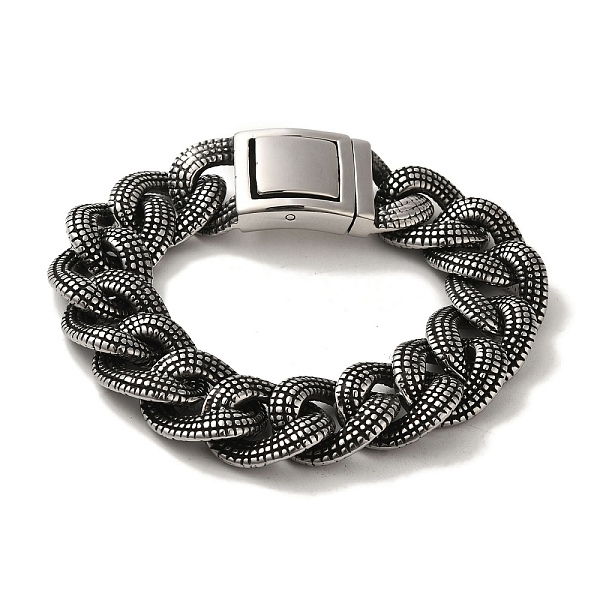PandaHall 304 Stainless Steel Cuban Link Chain Bracelets for Women Men, Antique Silver, 8-7/8 inch(22.5cm) 304 Stainless Steel
PandaHall 304 Stainless Steel Cuban Link Chain Bracelets for Women Men, Antique Silver, 8-7/8 inch(22.5cm) 304 Stainless Steel