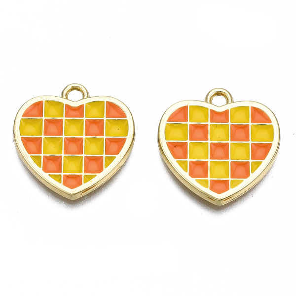 PandaHall Rack Plating Alloy Checkerboard Pendants, with Enamel, Cadmium Free & Lead Free, Light Gold, Heart with Grid Pattern, Coral..., Red
PandaHall Rack Plating Alloy Checkerboard Pendants, with Enamel, Cadmium Free & Lead Free, Light Gold, Heart with Grid Pattern, Coral..., Red