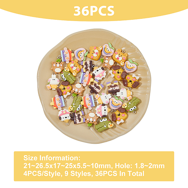 PandaHall SUPERFINDINGS 36Pcs 9 Styles Opaque Resin Pendants, Cartoon Charms, with Platinum Tone Iron Loop for DIY Necklace, Animal &..., Multicolor
PandaHall SUPERFINDINGS 36Pcs 9 Styles Opaque Resin Pendants, Cartoon Charms, with Platinum Tone Iron Loop for DIY Necklace, Animal &..., Multicolor