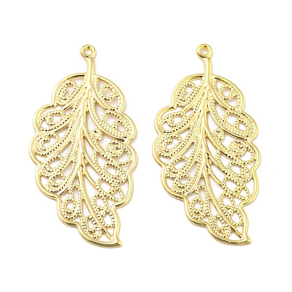 PandaHall Brass Pendants, Leaf Charms, Real 18K Gold Plated, 33.5x17x0.5mm, Hole: 1mm Brass Leaf
PandaHall Brass Pendants, Leaf Charms, Real 18K Gold Plated, 33.5x17x0.5mm, Hole: 1mm Brass Leaf