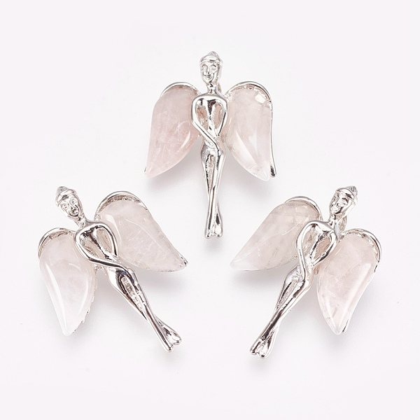 PandaHall Natural Rose Quartz Pendants, with Brass Findings, Angel, Platinum, 34x23x8mm, Hole: 3x5mm Rose Quartz Angel & Fairy
PandaHall Natural Rose Quartz Pendants, with Brass Findings, Angel, Platinum, 34x23x8mm, Hole: 3x5mm Rose Quartz Angel & Fairy