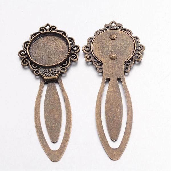 PandaHall Tibetan Style Bookmark Cabochon Settings, Cadmium Free & Nickel Free & Lead Free, Antique Bronze, Tray: 20mm, 81x31x4mm Alloy
PandaHall Tibetan Style Bookmark Cabochon Settings, Cadmium Free & Nickel Free & Lead Free, Antique Bronze, Tray: 20mm, 81x31x4mm Alloy