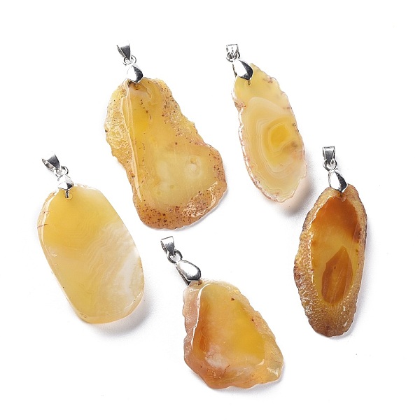 PandaHall Natural Agate Big Pendants, with Platinum Plated Brass Bails, Nuggets, 40~56.2x19.2~30.5x5~6.5mm, Hole: 6x4mm Natural Agate...
PandaHall Natural Agate Big Pendants, with Platinum Plated Brass Bails, Nuggets, 40~56.2x19.2~30.5x5~6.5mm, Hole: 6x4mm Natural Agate...