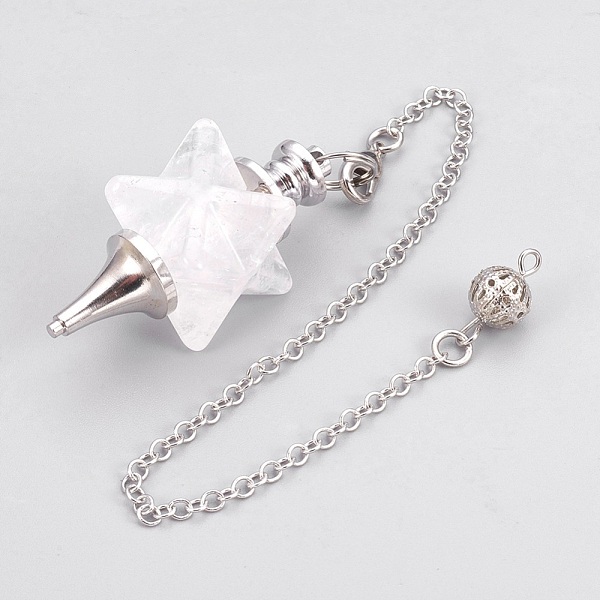 PandaHall Natural Quartz Crystal Dowsing Pendulums, with Platinum Tone Brass Findings, Merkaba Star, 235mm, Hole: 2mm Quartz Crystal Merkaba..., White
PandaHall Natural Quartz Crystal Dowsing Pendulums, with Platinum Tone Brass Findings, Merkaba Star, 235mm, Hole: 2mm Quartz Crystal Merkaba..., White
