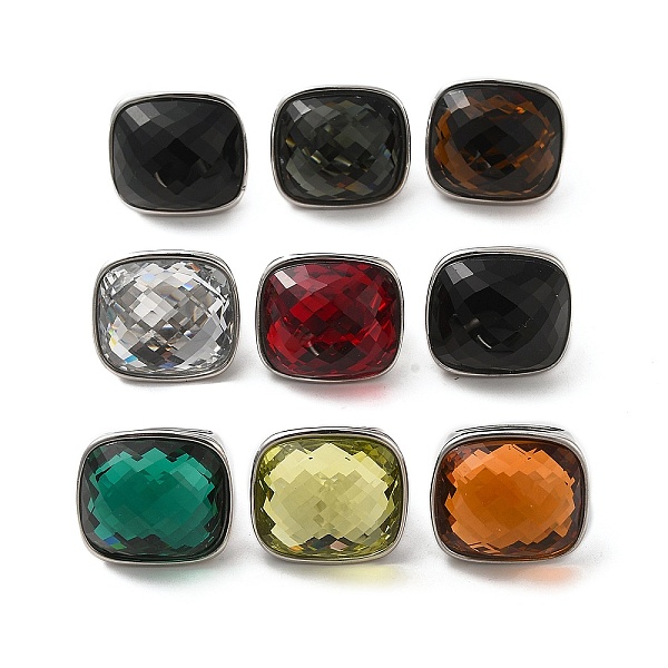 PandaHall Faceted Glass Rectangle Finger Ring, 304 Stainless Steel Chunky Ring, Mixed Color, US Size 8 1/2(18.5mm) 304 Stainless Steel..., Multicolor
PandaHall Faceted Glass Rectangle Finger Ring, 304 Stainless Steel Chunky Ring, Mixed Color, US Size 8 1/2(18.5mm) 304 Stainless Steel..., Multicolor