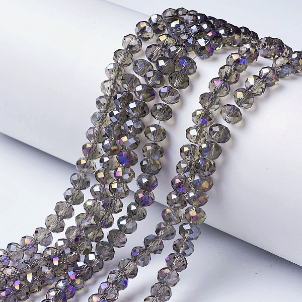 PandaHall Electroplate Transparent Glass Beads Strands, Half Rainbow Plated, Faceted, Rondelle, Dark Gray, 6x5mm, Hole: 1mm, about...
PandaHall Electroplate Transparent Glass Beads Strands, Half Rainbow Plated, Faceted, Rondelle, Dark Gray, 6x5mm, Hole: 1mm, about...