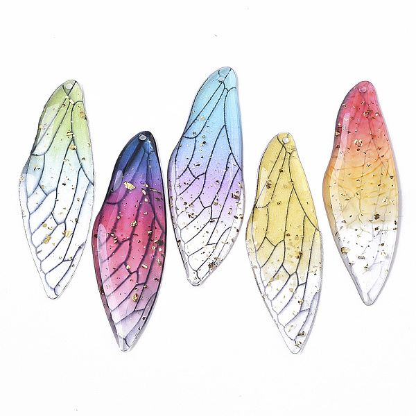 PandaHall Transparent Epoxy Resin Big Pendants, with Gold Foil, Insects Wing, Mixed Color, 51x16.5x1~2.5mm, Hole: 1.2mm Epoxy Resin Wing..., Multicolor
PandaHall Transparent Epoxy Resin Big Pendants, with Gold Foil, Insects Wing, Mixed Color, 51x16.5x1~2.5mm, Hole: 1.2mm Epoxy Resin Wing..., Multicolor