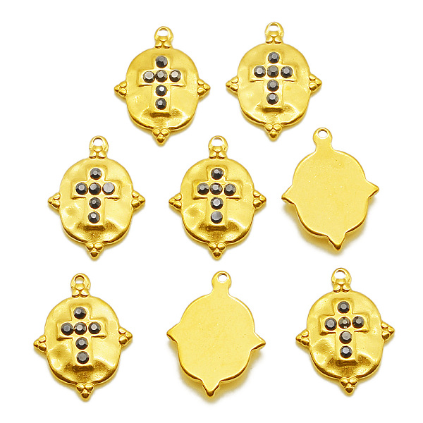 PandaHall 201 Stainless Steel Pendants, with Jet Hematite Rhinestone, Oval with Cross, Golden, 21.5x16x3.5mm, Hole: 1.4mm 201 Stainless..., Black
PandaHall 201 Stainless Steel Pendants, with Jet Hematite Rhinestone, Oval with Cross, Golden, 21.5x16x3.5mm, Hole: 1.4mm 201 Stainless..., Black