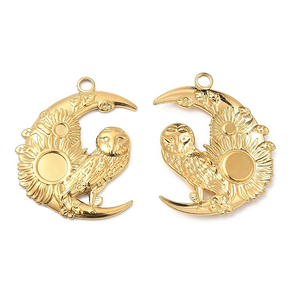 PandaHall 304 Stainless Steel Pendant Cabochon Settings, Moon with Owl, Real 18K Gold Plated, Tray: 2.5mm and 6mm, 32x27x3mm, Hole: 3mm 304...
PandaHall 304 Stainless Steel Pendant Cabochon Settings, Moon with Owl, Real 18K Gold Plated, Tray: 2.5mm and 6mm, 32x27x3mm, Hole: 3mm 304...