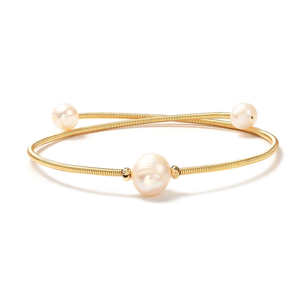 PandaHall Natural Pearl Beads Bangle for Girl Women, Steel & Copper Wire Torque Bangles, Golden, Seashell Color, Inner Diameter: 2 inch(5cm)...
PandaHall Natural Pearl Beads Bangle for Girl Women, Steel & Copper Wire Torque Bangles, Golden, Seashell Color, Inner Diameter: 2 inch(5cm)...
