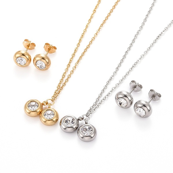 PandaHall Birthstone 304 Stainless Steel Rhinestone Jewelry Sets, Pendant Cable Chains Necklaces and Stud Earrings, with Lobster Claw Clasps..., Clear
PandaHall Birthstone 304 Stainless Steel Rhinestone Jewelry Sets, Pendant Cable Chains Necklaces and Stud Earrings, with Lobster Claw Clasps..., Clear