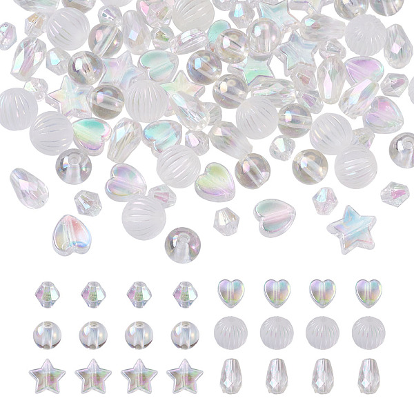 PandaHall Transparent Acrylic Beads, AB Color Plated, Mixed Shapes, Clear AB, 600pcs/set Acrylic Mixed Shapes White
PandaHall Transparent Acrylic Beads, AB Color Plated, Mixed Shapes, Clear AB, 600pcs/set Acrylic Mixed Shapes White