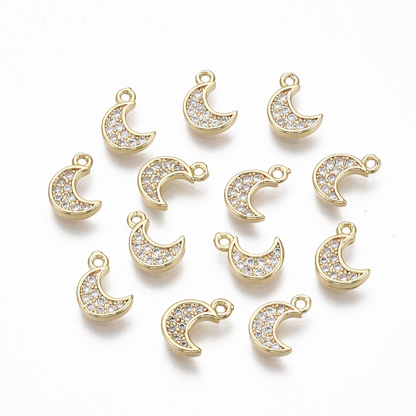 PandaHall Brass Micro Pave Clear Cubic Zirconia Charms, Nickel Free, Moon, Real 18K Gold Plated, 9x6x1.5mm, Hole: 0.9mm Brass+Cubic Zirconia...
PandaHall Brass Micro Pave Clear Cubic Zirconia Charms, Nickel Free, Moon, Real 18K Gold Plated, 9x6x1.5mm, Hole: 0.9mm Brass+Cubic Zirconia...