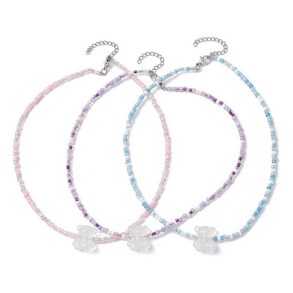 PandaHall 3Pcs 3 Color Luminous Acrylic Bear Pendant Necklaces Set, with Glass Seed Beaded Chains, Mixed Color, 14.96 inch(38cm), 1Pc/color..., Multicolor
PandaHall 3Pcs 3 Color Luminous Acrylic Bear Pendant Necklaces Set, with Glass Seed Beaded Chains, Mixed Color, 14.96 inch(38cm), 1Pc/color..., Multicolor