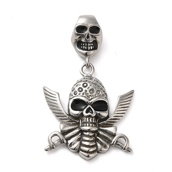 PandaHall Halloween 304 Stainless Steel Enamel Pendants, Skull Charm, Antique Silver, 49mm Stainless Steel+Enamel Skull Black
PandaHall Halloween 304 Stainless Steel Enamel Pendants, Skull Charm, Antique Silver, 49mm Stainless Steel+Enamel Skull Black