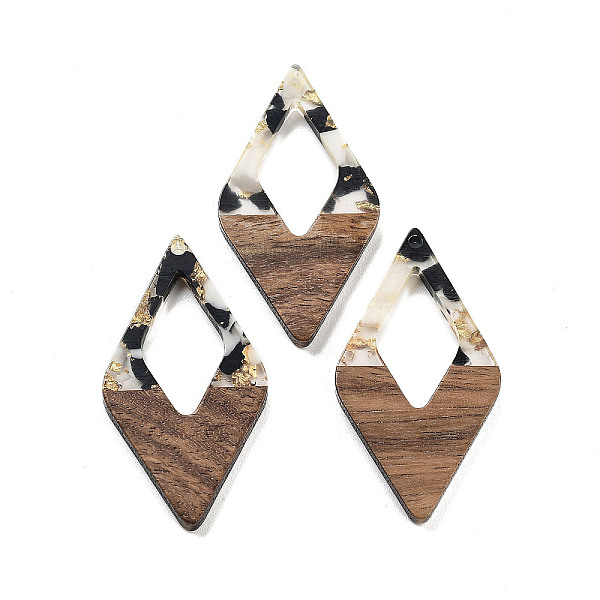 PandaHall Walnut Wood Pendants, Resin and Gold foil, Rhombus, Black, 47.5x25.5x3.5mm, Hole: 2mm Wood Rhombus Black
PandaHall Walnut Wood Pendants, Resin and Gold foil, Rhombus, Black, 47.5x25.5x3.5mm, Hole: 2mm Wood Rhombus Black