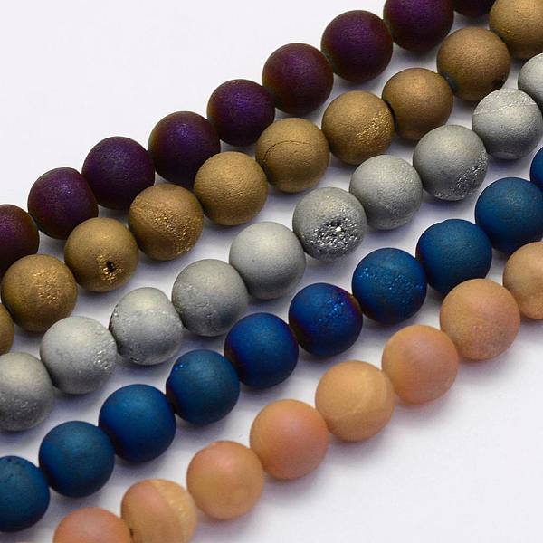 PandaHall Electroplate Natural Druzy Agate Beads Strands, Round, Frosted, Mixed Color, 8mm, Hole: 1mm, about 45~48pcs/strand, 14.9 inch..., Multicolor
PandaHall Electroplate Natural Druzy Agate Beads Strands, Round, Frosted, Mixed Color, 8mm, Hole: 1mm, about 45~48pcs/strand, 14.9 inch..., Multicolor