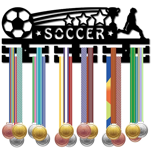 PandaHall Fashion Wood Medal Hanger Holder, 2 Line Display Wall Rack, with Screws & Anchor Plug, Football, 150x400x7mm, Hole: 5mm Wood..., Black
PandaHall Fashion Wood Medal Hanger Holder, 2 Line Display Wall Rack, with Screws & Anchor Plug, Football, 150x400x7mm, Hole: 5mm Wood..., Black