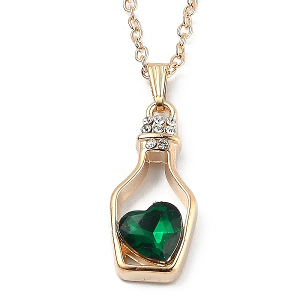 PandaHall Alloy Resin Pendant Necklaces, with Cable Chains, Bottle with Heart, Light Gold, Sea Green, 16.73 inch(42.5cm) Resin
PandaHall Alloy Resin Pendant Necklaces, with Cable Chains, Bottle with Heart, Light Gold, Sea Green, 16.73 inch(42.5cm) Resin