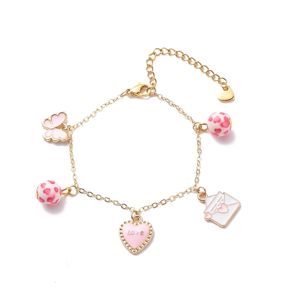 PandaHall Word Love Heart Butterfly Alloy Enamel Charms Bracelet with Resin Beads, Valentine Theme Jewelry for Women, Pink, 6-3/4 inch...
PandaHall Word Love Heart Butterfly Alloy Enamel Charms Bracelet with Resin Beads, Valentine Theme Jewelry for Women, Pink, 6-3/4 inch...