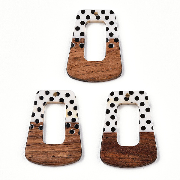 PandaHall Printed Opaque Resin & Walnut Wood Pendants, Hollow Trapezoid Charm with Polka Dot Pattern, White, 37.5x27.5x3.5mm, Hole: 2mm...
PandaHall Printed Opaque Resin & Walnut Wood Pendants, Hollow Trapezoid Charm with Polka Dot Pattern, White, 37.5x27.5x3.5mm, Hole: 2mm...