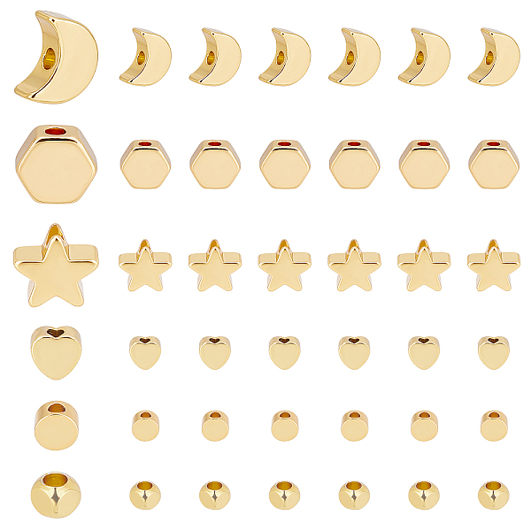 PandaHall 120Pcs 6 Style Brass Beads, Golden, 3~7x3~7x2~3mm, Hole: 1~1.8mm, 20pcs/style Brass Mixed Shapes
PandaHall 120Pcs 6 Style Brass Beads, Golden, 3~7x3~7x2~3mm, Hole: 1~1.8mm, 20pcs/style Brass Mixed Shapes