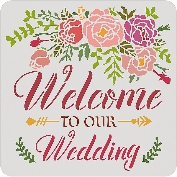 PandaHall BENECREAT Welcome to Our Wedding Stencil, 30x30cm Rose Pattern Plastic Reusable Drawing Painting Stencils for Painting on..., White
PandaHall BENECREAT Welcome to Our Wedding Stencil, 30x30cm Rose Pattern Plastic Reusable Drawing Painting Stencils for Painting on..., White