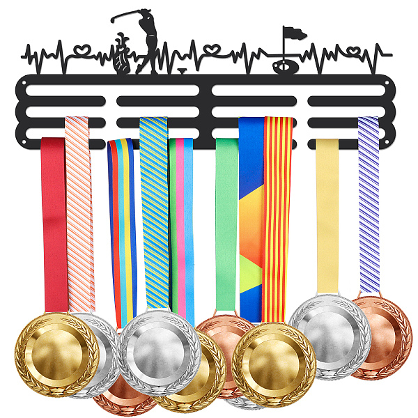 PandaHall Golf Theme Fashion Iron Medal Hanger Holder Display Wall Rack, with Screws, Heartbeat Pattern, 150x400mm Iron Body
PandaHall Golf Theme Fashion Iron Medal Hanger Holder Display Wall Rack, with Screws, Heartbeat Pattern, 150x400mm Iron Body