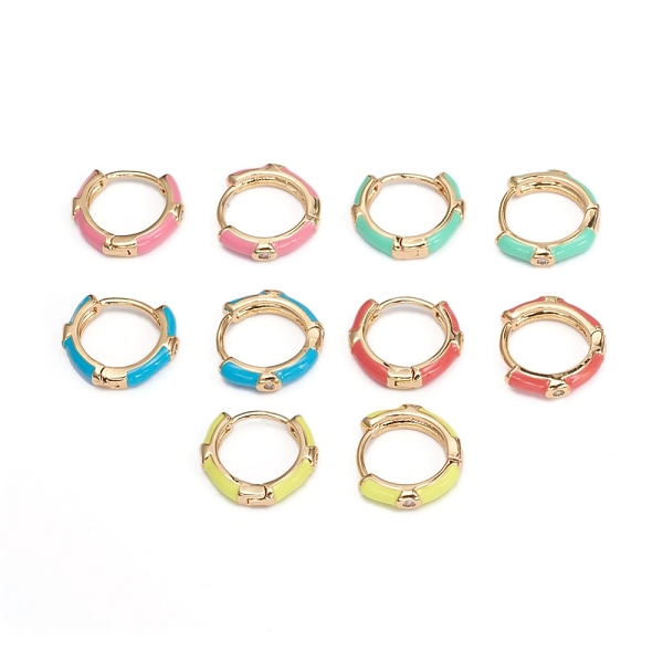 PandaHall Brass Micro Pave Clear Cubic Zirconia Huggie Hoop Earrings, with Enamel, Mixed Color, 16x3mm, Pin: 1mm Cubic Zirconia Multicolor
PandaHall Brass Micro Pave Clear Cubic Zirconia Huggie Hoop Earrings, with Enamel, Mixed Color, 16x3mm, Pin: 1mm Cubic Zirconia Multicolor